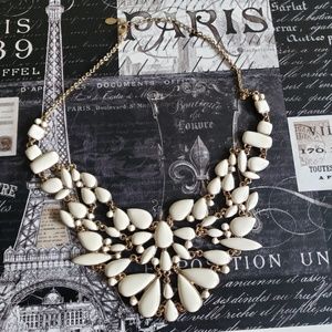 Aldo White and Gold Statement Necklace